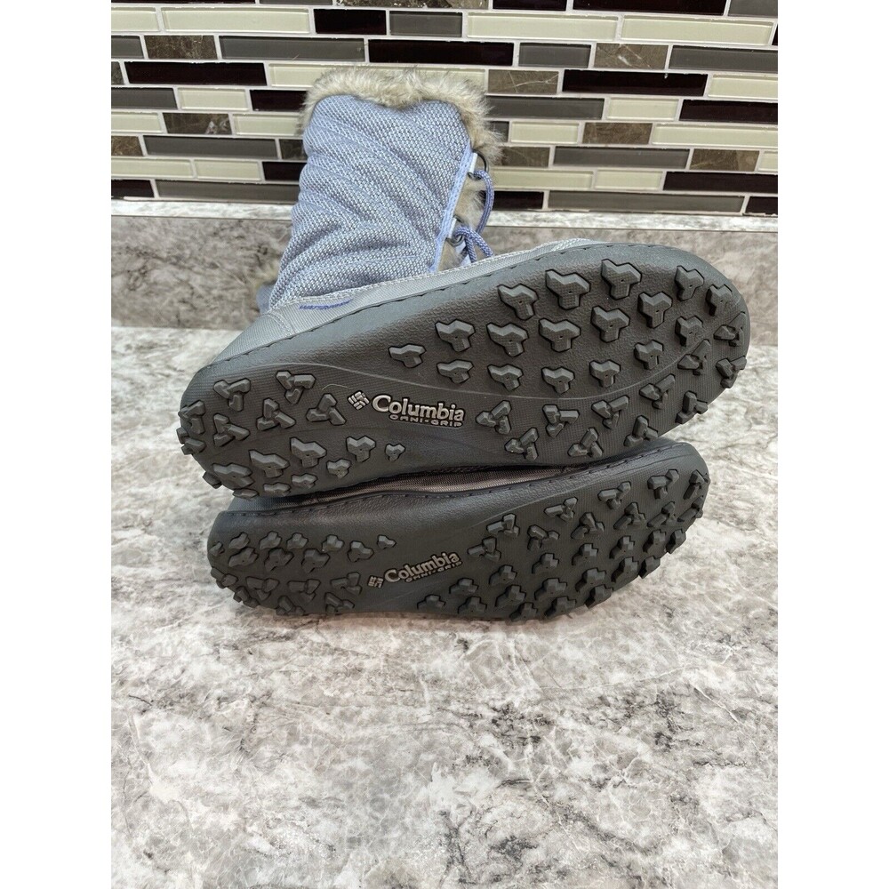 Columbia Minx Mid II Omni heat fur trim insulated tall boots gray & blue size 8 - Picture 7 of 9